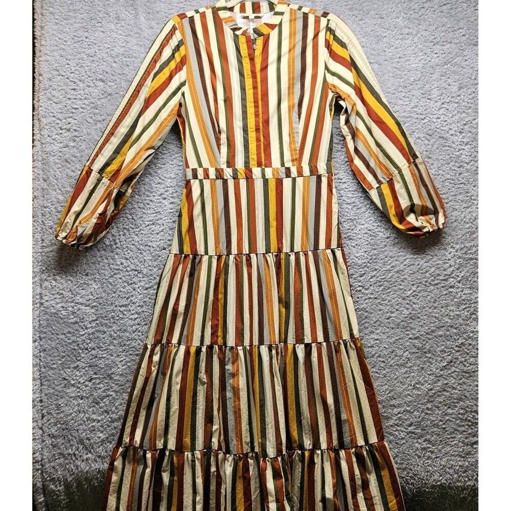 Panterre Striped Cotton Maxi Shirt Dress Womens US Size 2-4